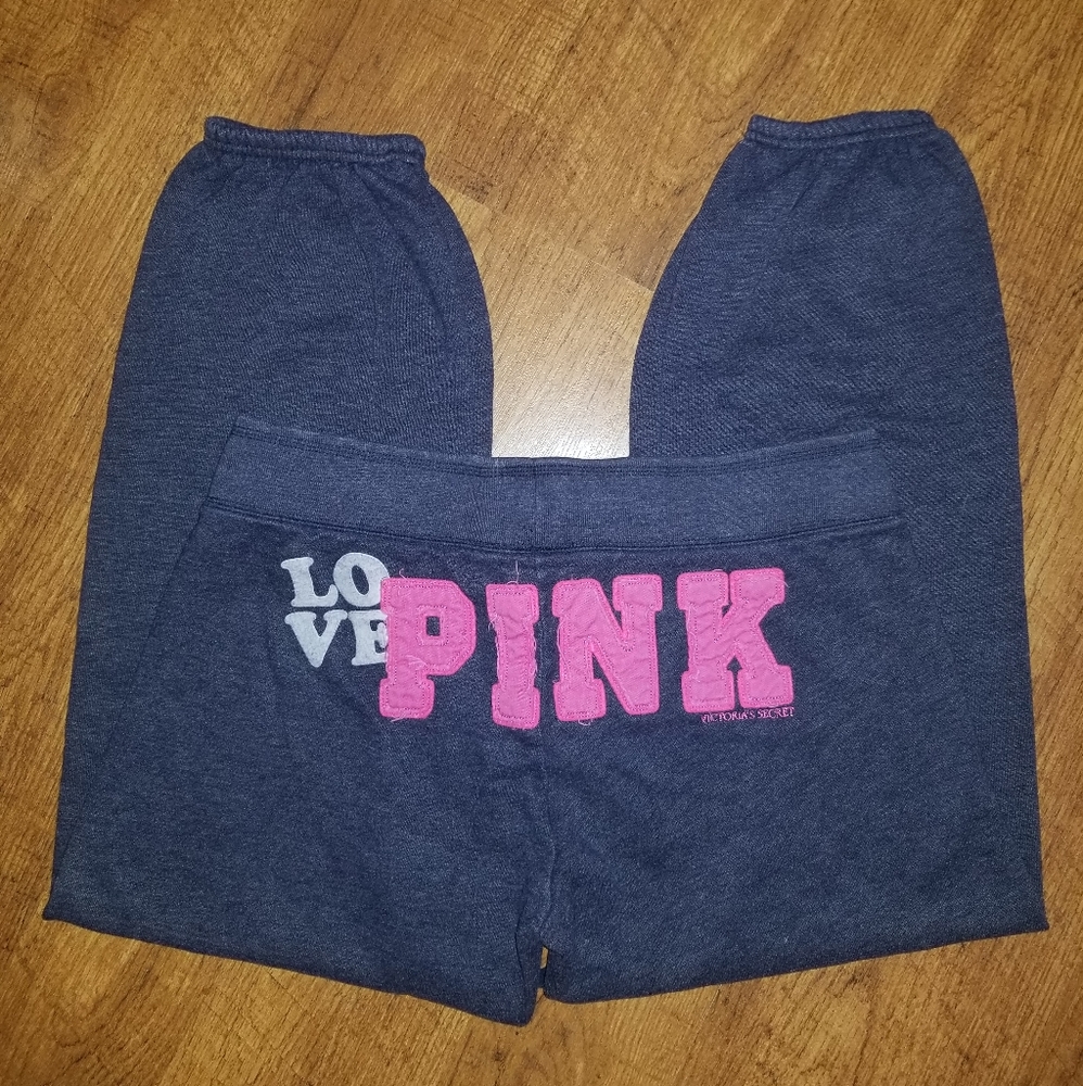 Womens VS Pink Navy Capris sz S